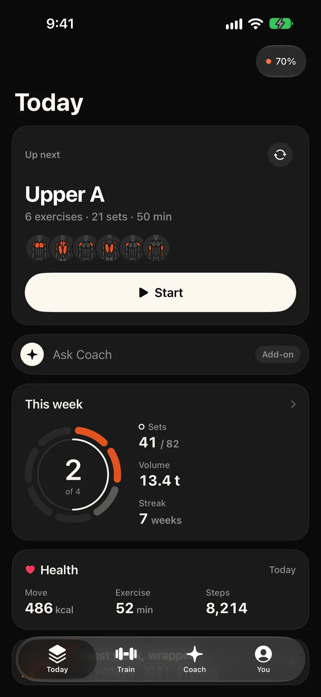 NOMAE app: Your week at a glance