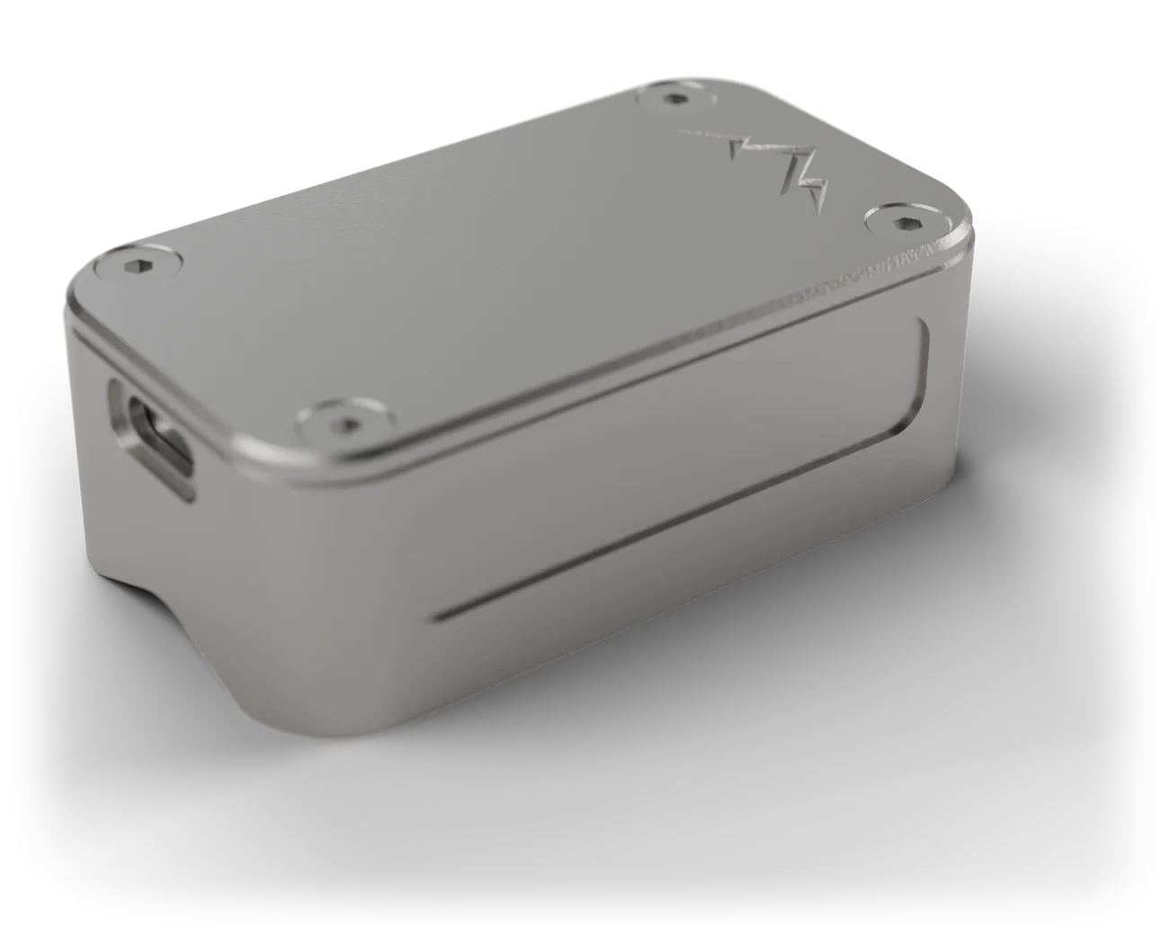 Render: the NOMAE tracker in glass bead blasted aluminium.